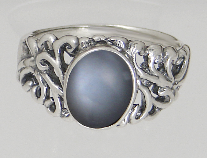 Sterling Silver Gemstone Ring With Grey Moonstone Size 5